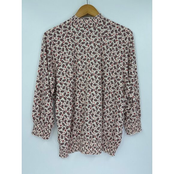 Torrid Ribbed Textured Jersey Choker Neck Smocked Bottom Top Cream 2X NEW - Picture 7 of 7